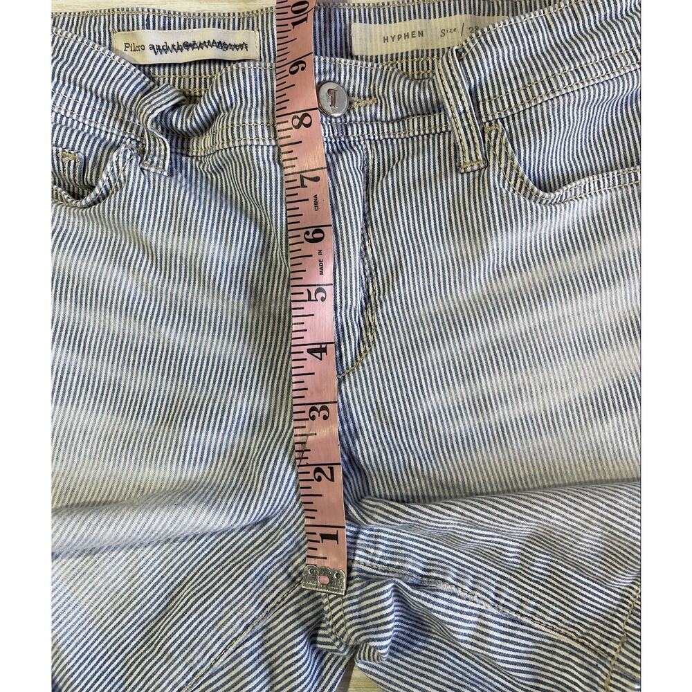 Pilcro and the Letterpress Women’s Blue & White Striped Hyphen Shorts Size 28 - Picture 10 of 11